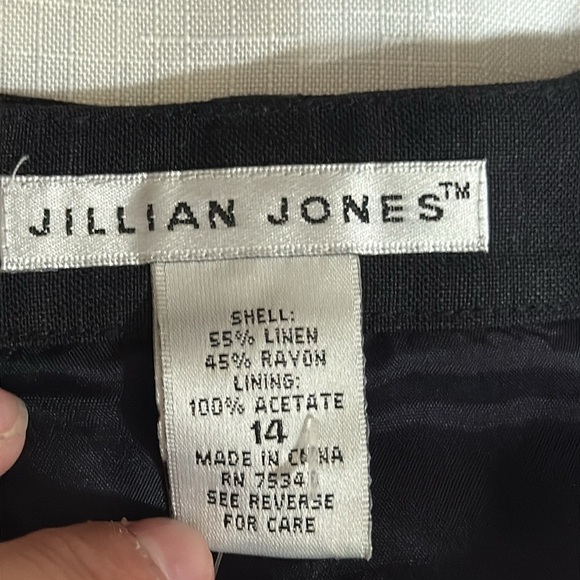 (H1)Jillian Jones Women's Asymmetrical Maxi Skirt,Black,Vintage Line Blend,Sz 14 - Picture 6 of 11